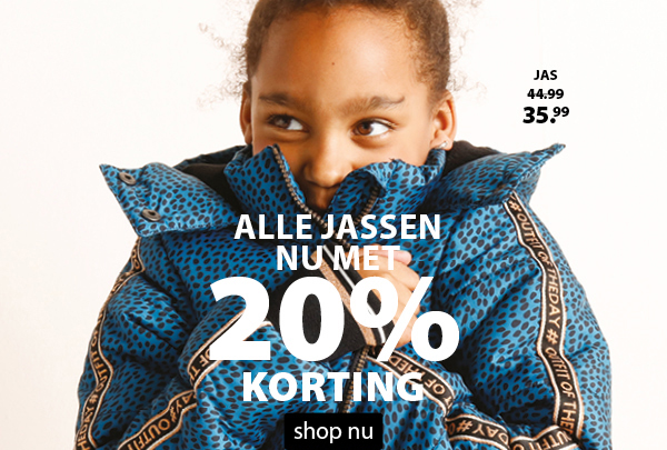 alle jassen nu met 20% korting