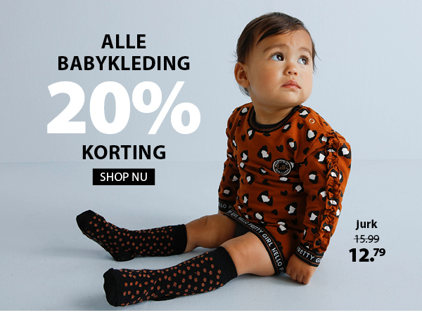 alle babykleding 20% korting