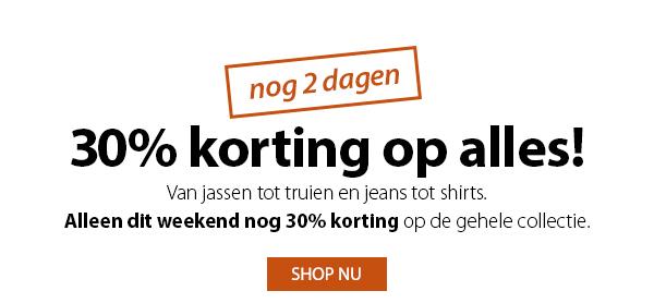 30% korting op alles