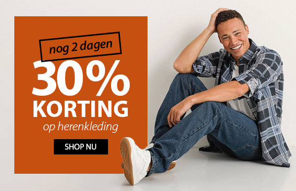 30% korting op herenkleding