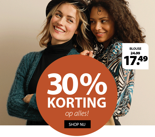 30% korting op alles