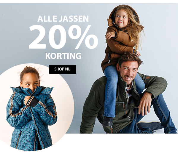 alle jassen 20% korting voor groot en klein