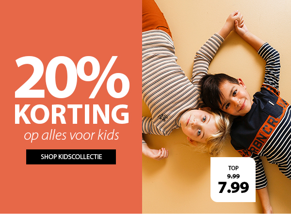 20% korting op alles voor kids