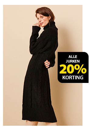 alle jurken 20% korting