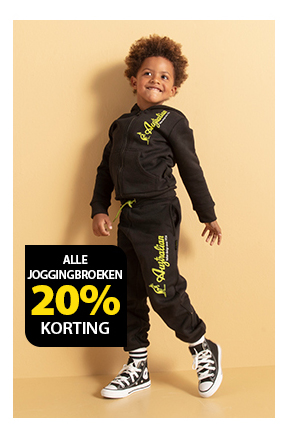 alle joggingbroeken 20% korting