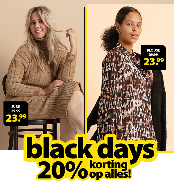 black days 20% korting op alles