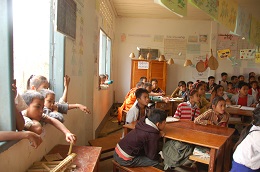  A lively lesson at a local school in Laos. 